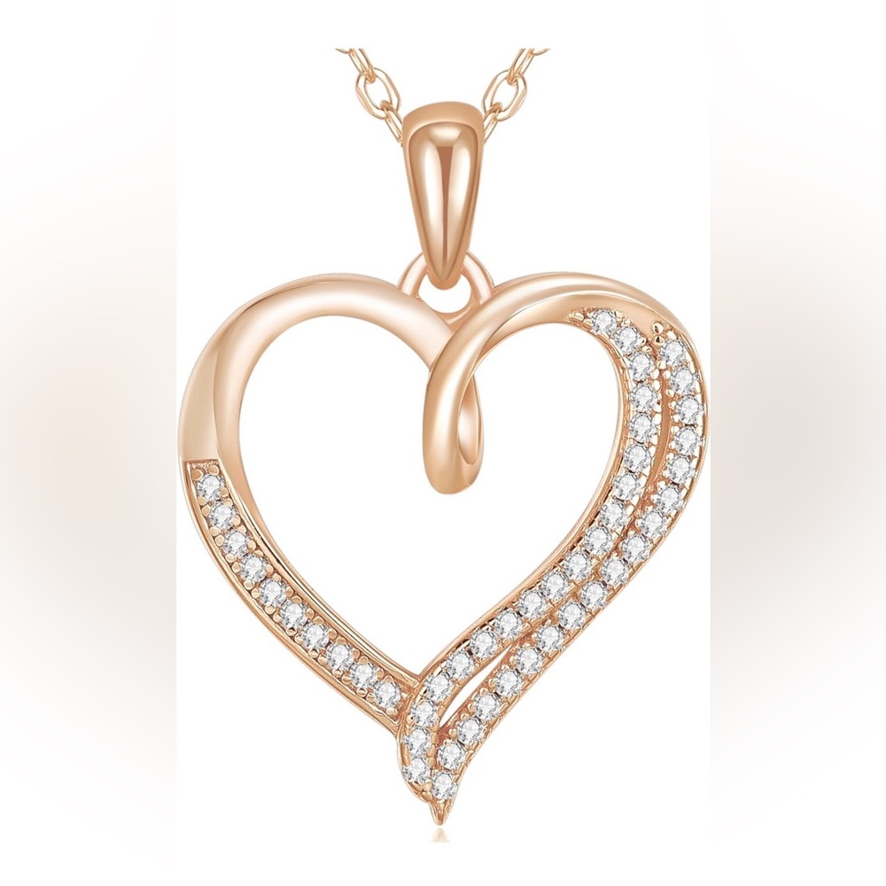 Elegant Yellow Gold 14K Moissanite Diamond Heart Anniversary Birthday Gifts Mom